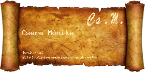 Csere Mónika névjegykártya